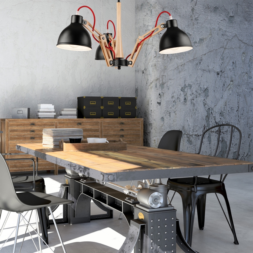 Bevestigde hanglamp MARCELLO 3xE27/60W/230V - FSC gecertificeerd