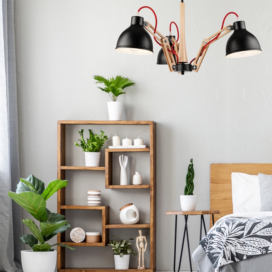 Bevestigde hanglamp MARCELLO 3xE27/60W/230V - FSC gecertificeerd