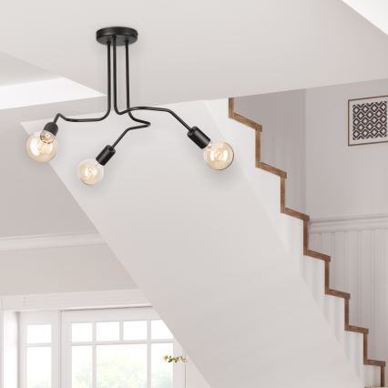 Bevestigde hanglamp MATYLDA 3xE27/60W/230V zwart