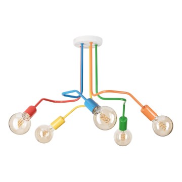 Bevestigde hanglamp MATYLDA 5xE27/60W/230V kleurrijk