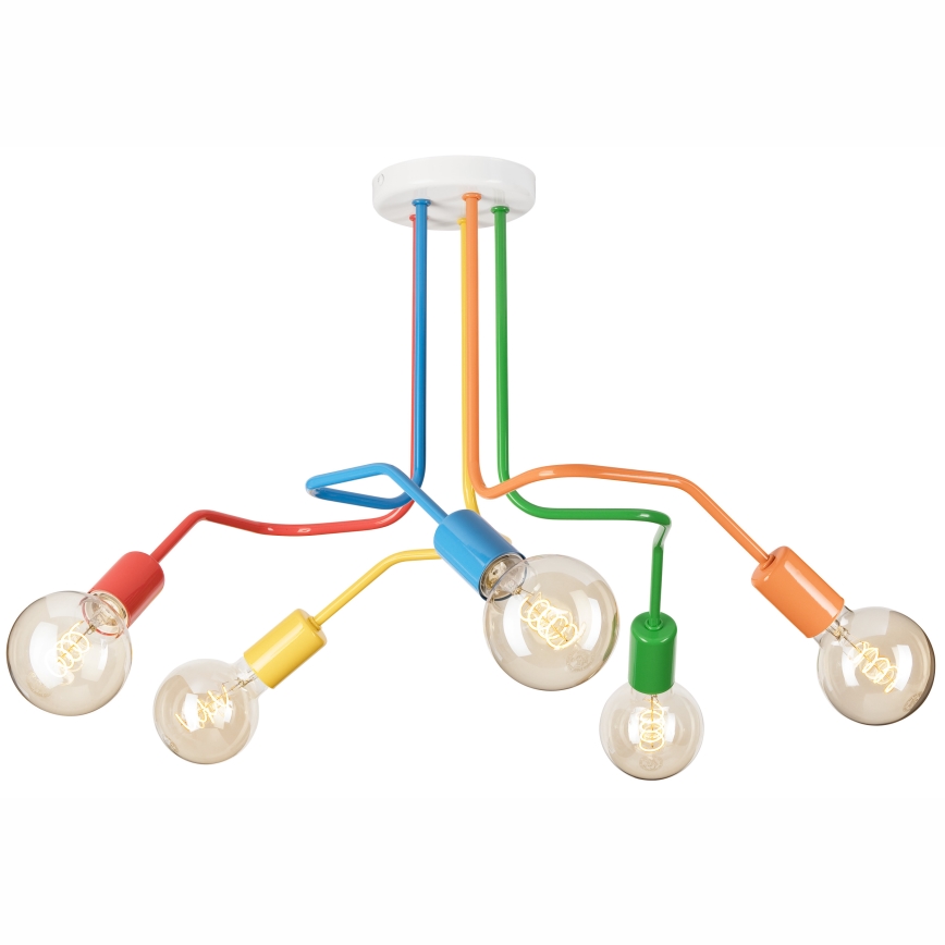 Bevestigde hanglamp MATYLDA 5xE27/60W/230V kleurrijk