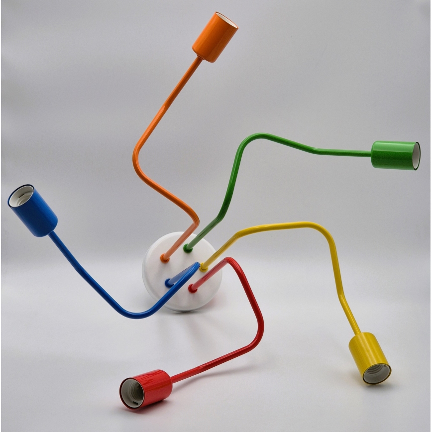 Bevestigde hanglamp MATYLDA 5xE27/60W/230V kleurrijk