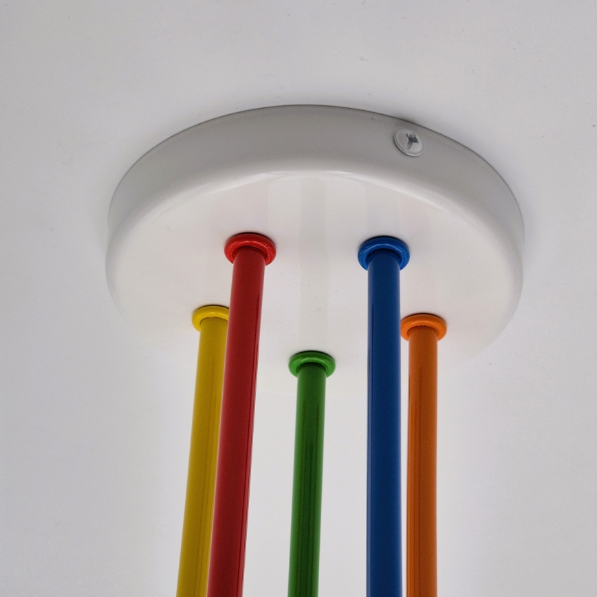 Bevestigde hanglamp MATYLDA 5xE27/60W/230V kleurrijk
