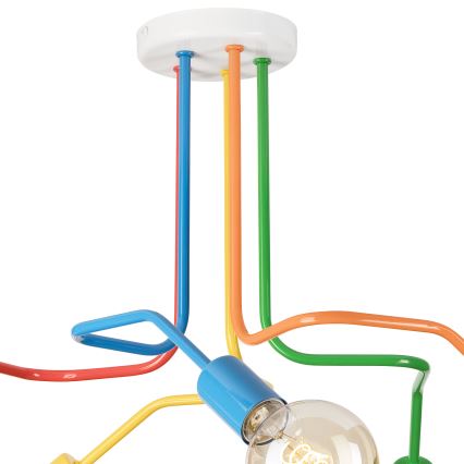 Bevestigde hanglamp MATYLDA 5xE27/60W/230V kleurrijk