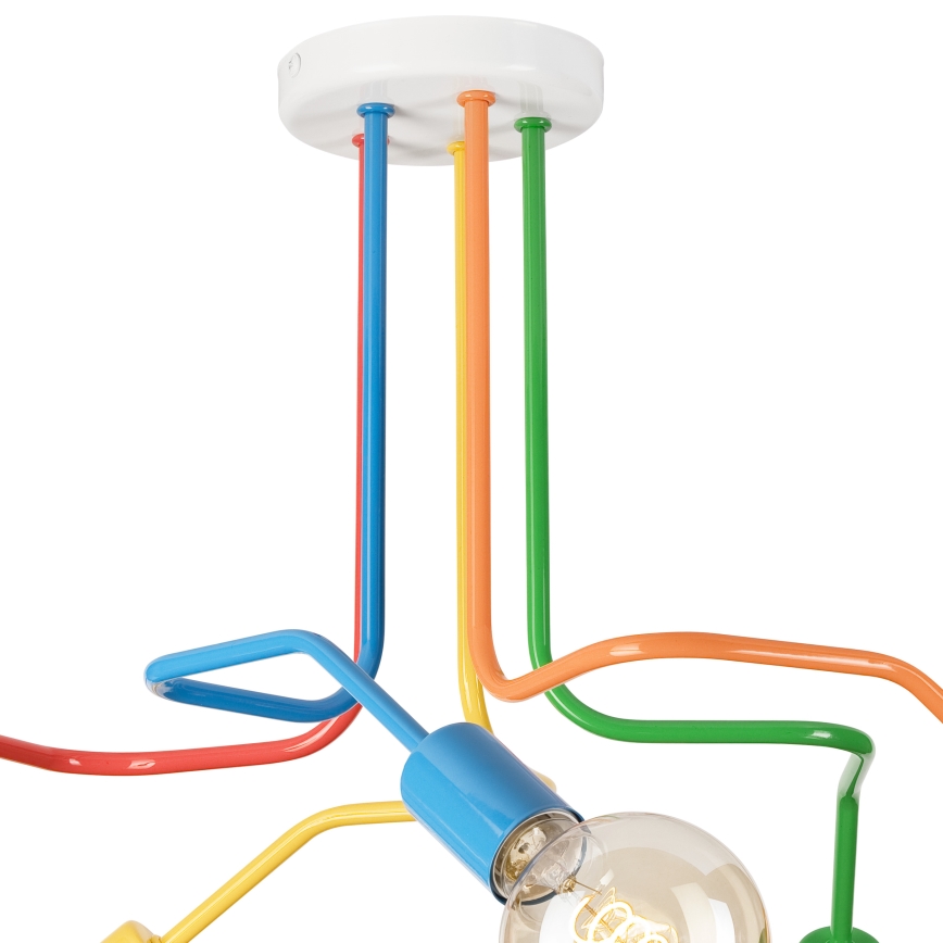 Bevestigde hanglamp MATYLDA 5xE27/60W/230V kleurrijk