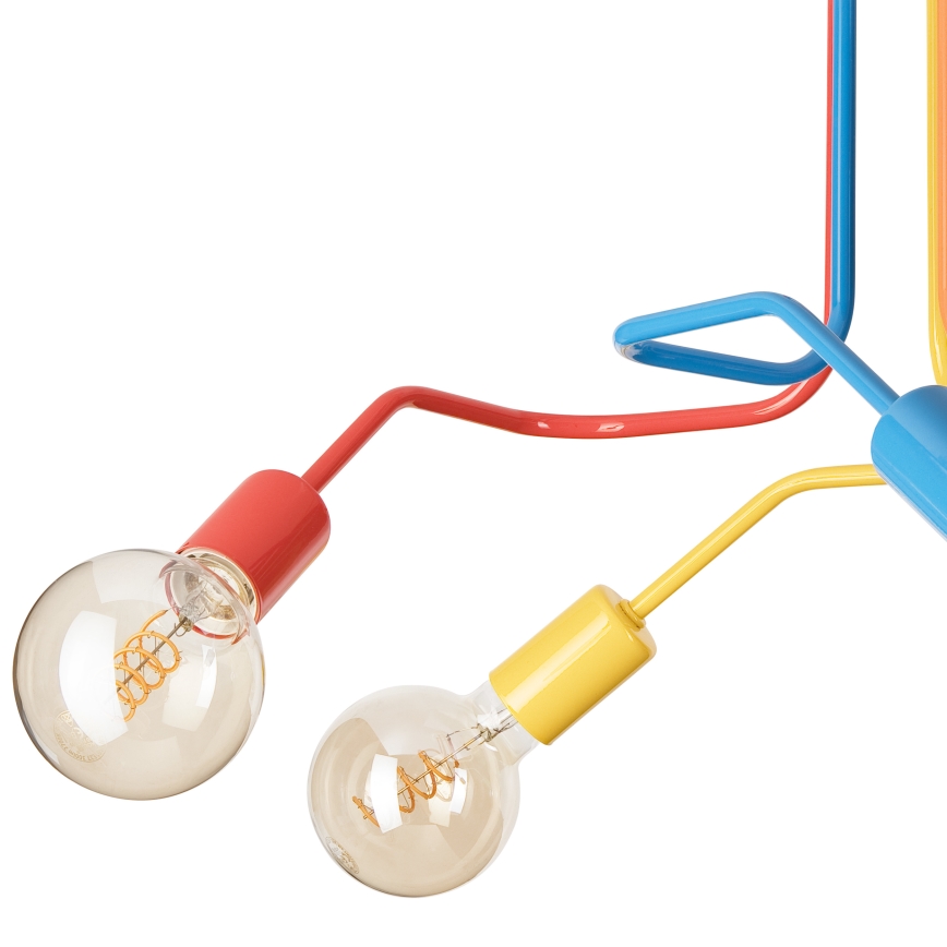 Bevestigde hanglamp MATYLDA 5xE27/60W/230V kleurrijk