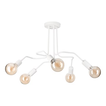 Bevestigde hanglamp MATYLDA 5xE27/60W/230V wit