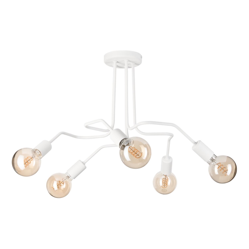 Bevestigde hanglamp MATYLDA 5xE27/60W/230V wit