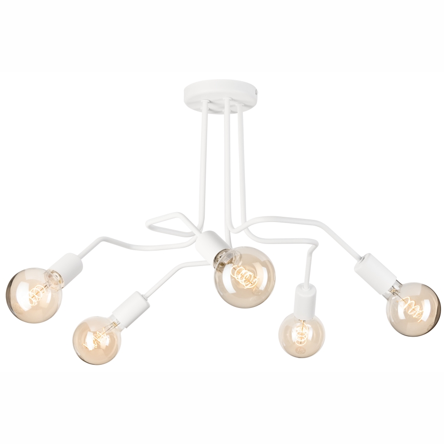 Bevestigde hanglamp MATYLDA 5xE27/60W/230V wit
