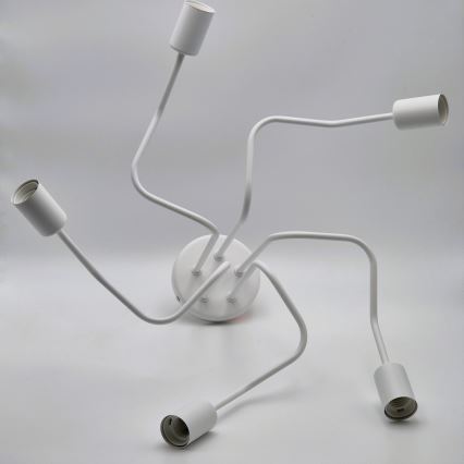 Bevestigde hanglamp MATYLDA 5xE27/60W/230V wit