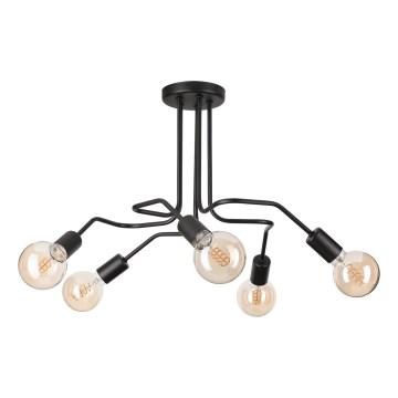 Bevestigde hanglamp MATYLDA 5xE27/60W/230V zwart