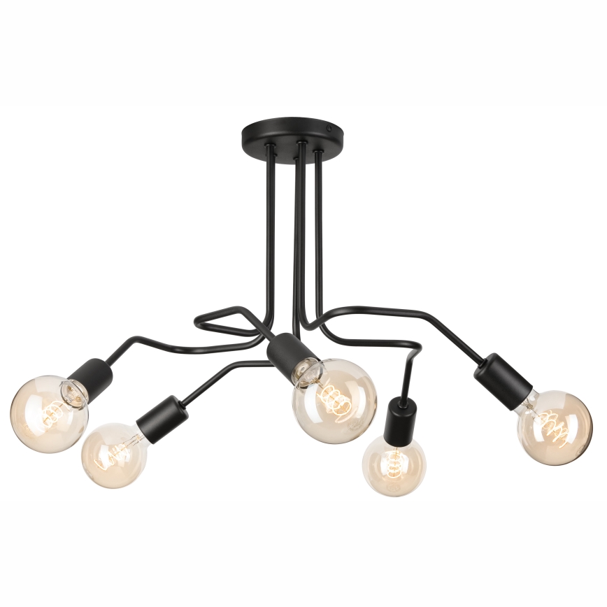 Bevestigde hanglamp MATYLDA 5xE27/60W/230V zwart