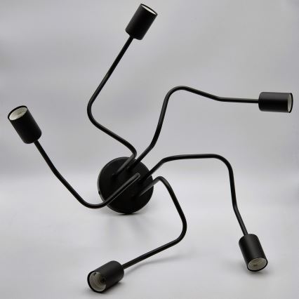 Bevestigde hanglamp MATYLDA 5xE27/60W/230V zwart