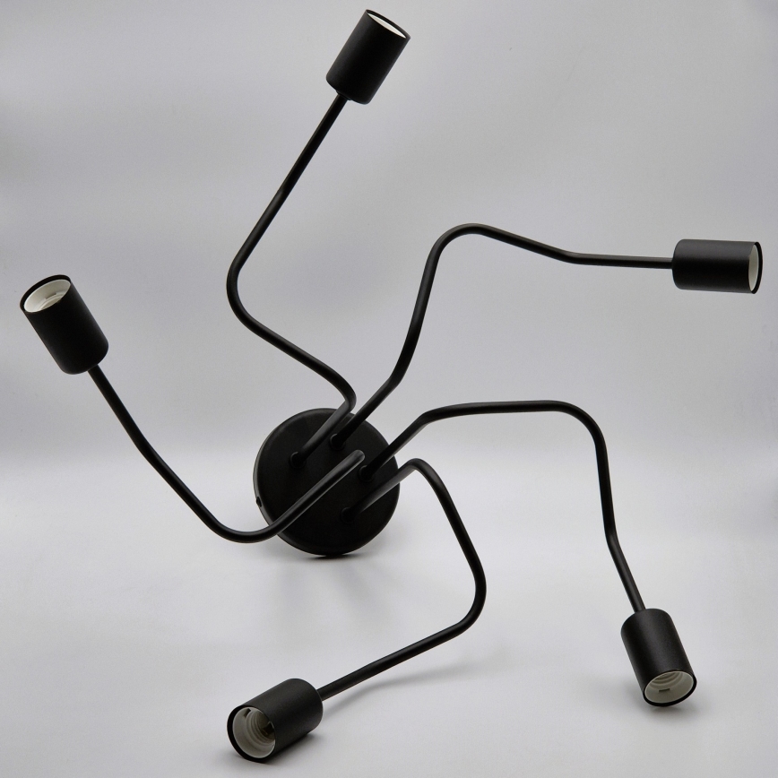 Bevestigde hanglamp MATYLDA 5xE27/60W/230V zwart