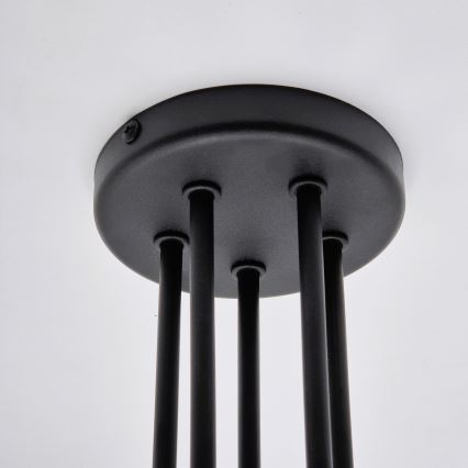 Bevestigde hanglamp MATYLDA 5xE27/60W/230V zwart