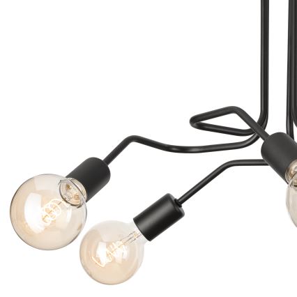 Bevestigde hanglamp MATYLDA 5xE27/60W/230V zwart