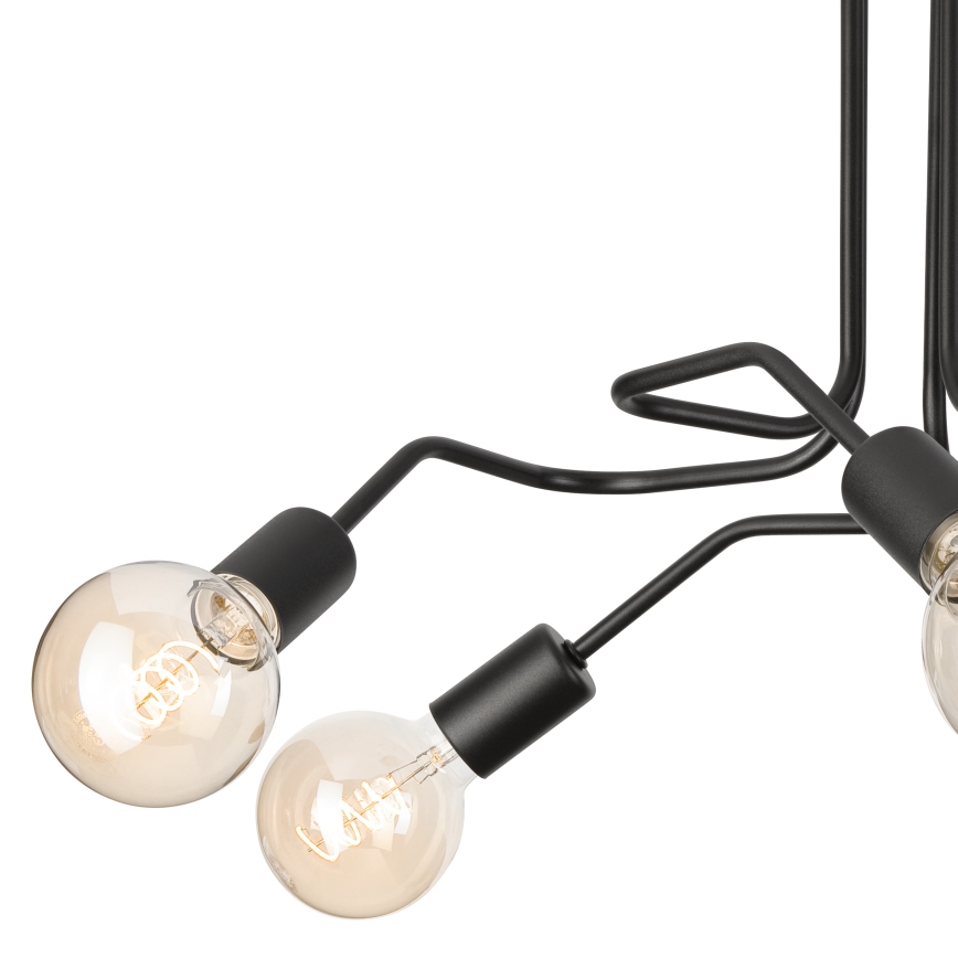 Bevestigde hanglamp MATYLDA 5xE27/60W/230V zwart