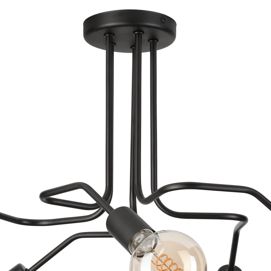 Bevestigde hanglamp MATYLDA 5xE27/60W/230V zwart