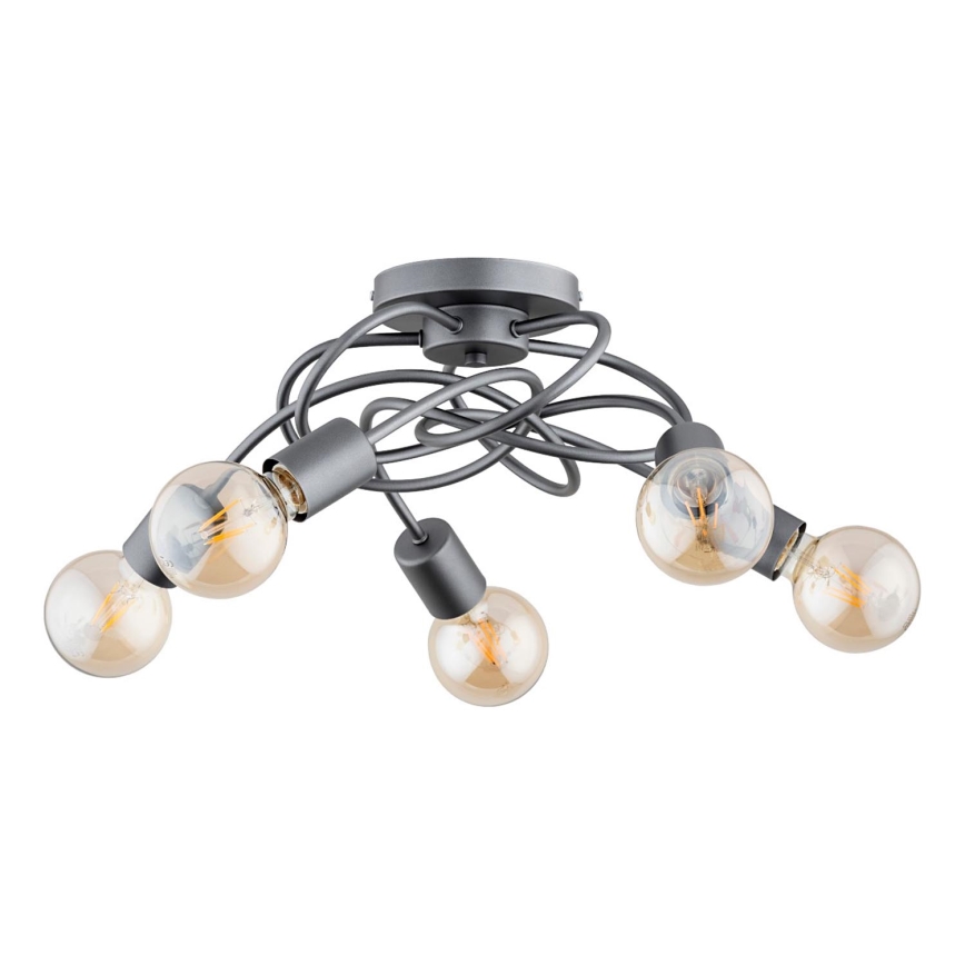 Bevestigde hanglamp MAXIS 5xE27/15W/230V grijs