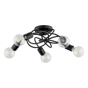 Bevestigde hanglamp MAXIS 5xE27/15W/230V zwart