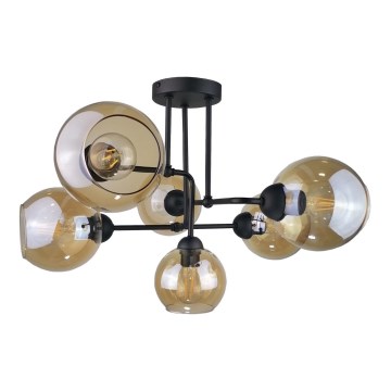 Bevestigde hanglamp MONDE BLACK 6xE27/60W/230V