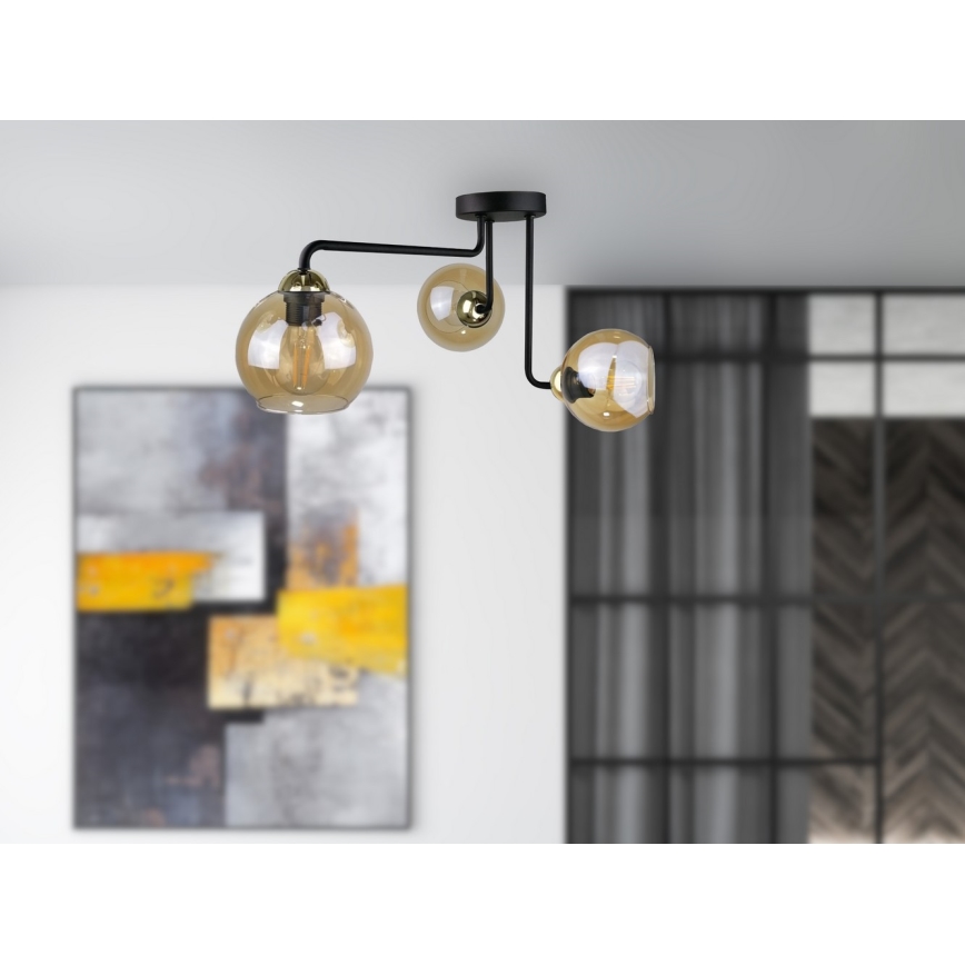 Bevestigde hanglamp MONDE GOLD 3xE27/60W/230V