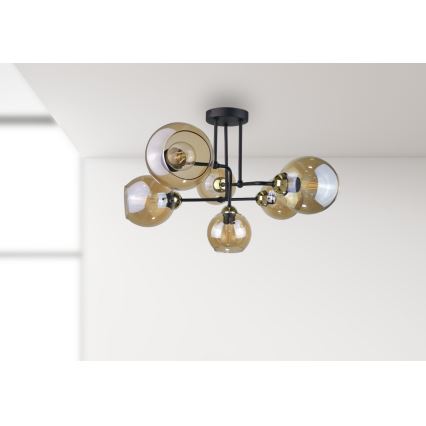 Bevestigde hanglamp MONDE GOLD 6xE27/60W/230V