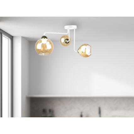 Bevestigde hanglamp MONDE WHITE 3xE27/60W/230V