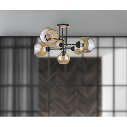 Bevestigde hanglamp MONDE WOOD 6xE27/60W/230V