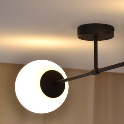 Bevestigde hanglamp MOON 2xE27/15W/230V zwart