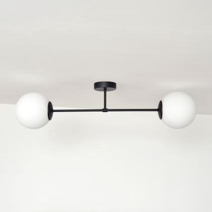 Bevestigde hanglamp MOON 2xE27/15W/230V zwart