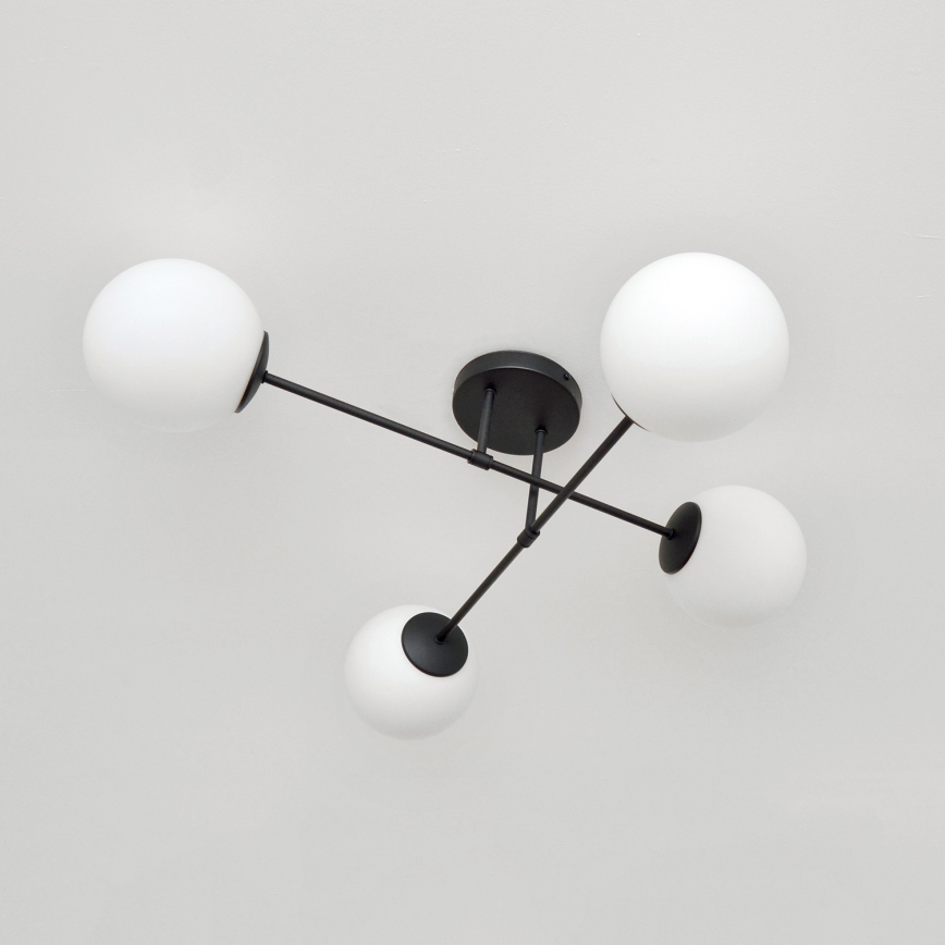 Bevestigde hanglamp MOON 4xE27/15W/230V zwart