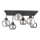 Bevestigde hanglamp NESSA 6xE27/60W/230V zwart/doorzichtig