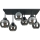 Bevestigde hanglamp NESSA 6xE27/60W/230V zwart/gerookt zwart