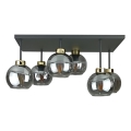 Bevestigde hanglamp NESSA 6xE27/60W/230V zwart/goud/gerookt zwart