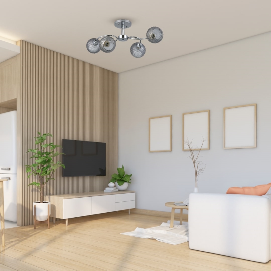 Bevestigde hanglamp OAKLAND 4xE27/60W/230V