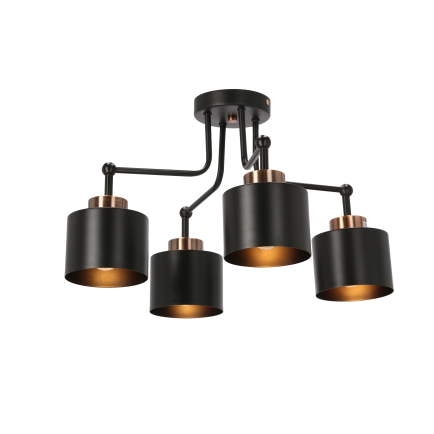 Bevestigde hanglamp OLENA 4xE27/60W/230V zwart