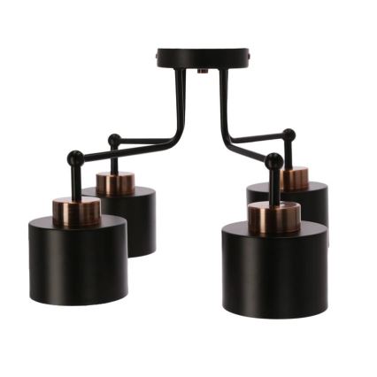 Bevestigde hanglamp OLENA 4xE27/60W/230V zwart