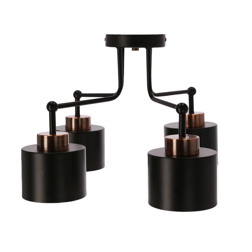 Bevestigde hanglamp OLENA 4xE27/60W/230V zwart
