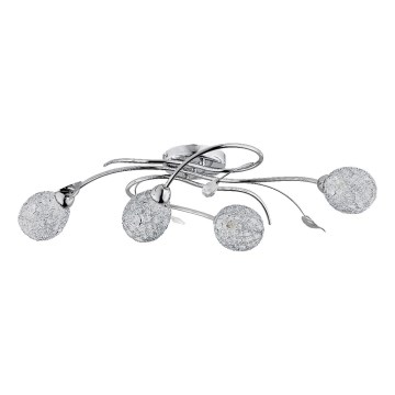 Bevestigde hanglamp ORLEAN 4xE14/10W/230V glanzend chroom