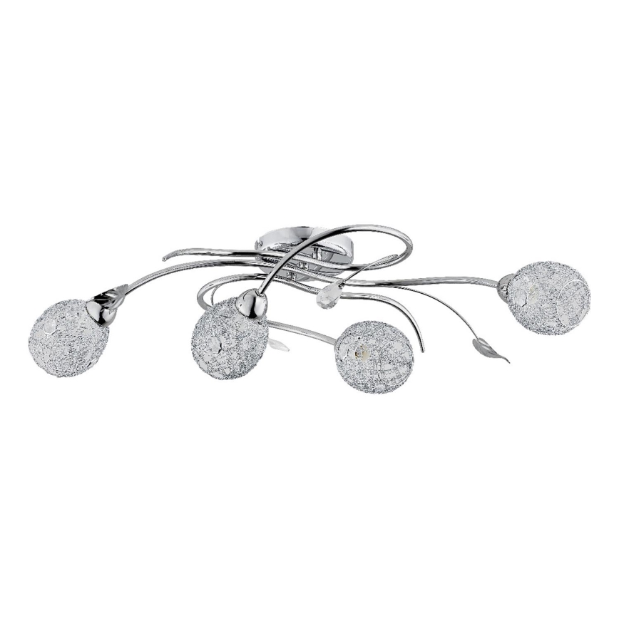 Bevestigde hanglamp ORLEAN 4xE14/10W/230V glanzend chroom