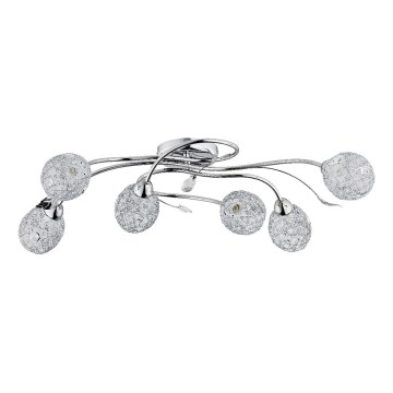 Bevestigde hanglamp ORLEAN 6xE14/10W/230V glanzend chroom