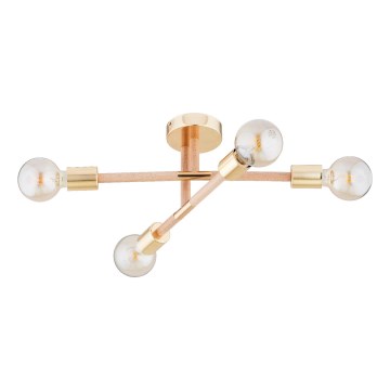 Bevestigde hanglamp OTELLO 4xE27/15W/230V goud/beige