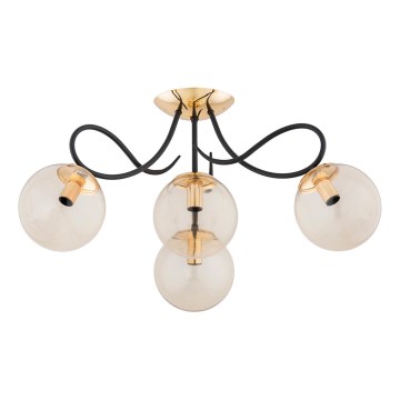 Bevestigde hanglamp OXA 4xE14/10W/230V goud/zwart