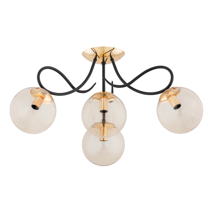 Bevestigde hanglamp OXA 4xE14/10W/230V goud/zwart