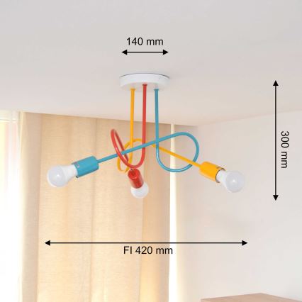 Bevestigde hanglamp OXFORD 3xE27/15W/230V