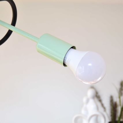 Bevestigde hanglamp OXFORD 4xE27/15W/230V zwart/groen