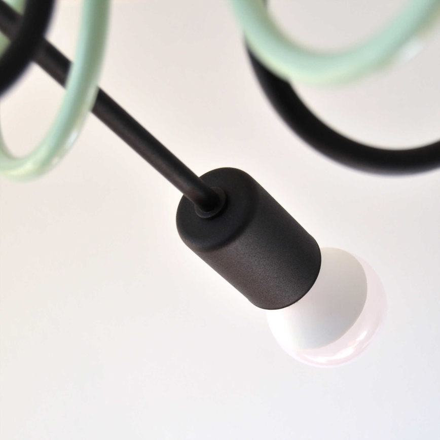 Bevestigde hanglamp OXFORD 4xE27/15W/230V zwart/groen