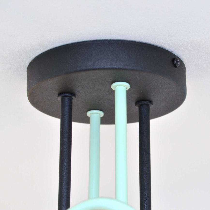 Bevestigde hanglamp OXFORD 4xE27/15W/230V zwart/groen