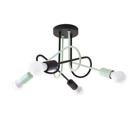 Bevestigde hanglamp OXFORD 4xE27/15W/230V zwart/groen